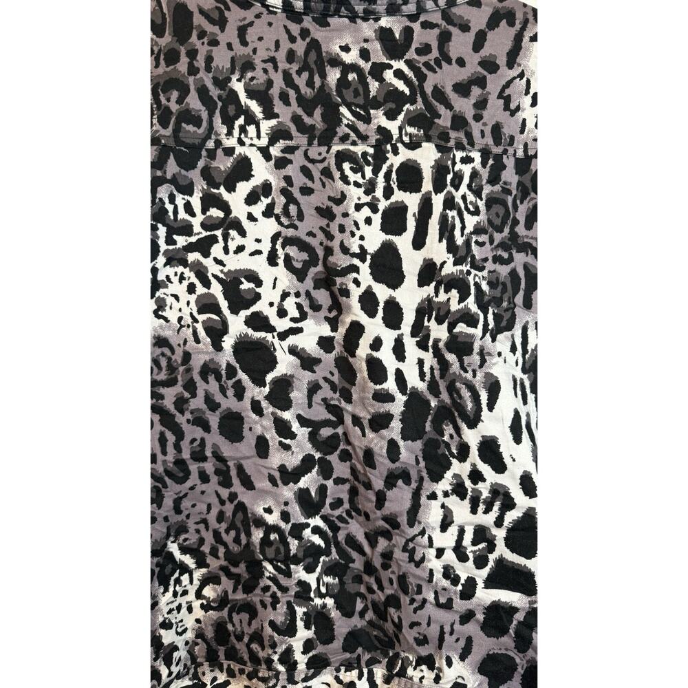 Maggie Barnes Black Gray Animal Leopard Print Jacket 1X - Picture 8 of 9